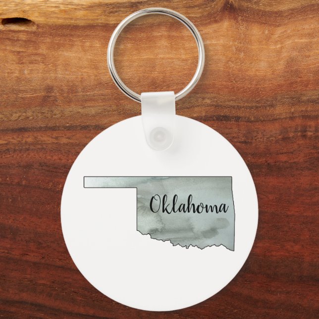 Oklahoma Staat Kontur Malerei Schlüsselanhänger (Vorderseite)