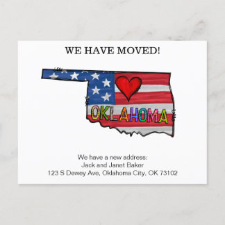 Oklahoma Staat Moving Announcement Cards Postkarte