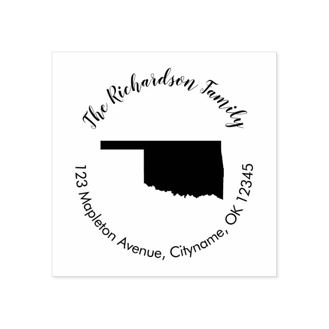 Oklahoma Staat Rücksendeadresse Gummi Briefmarke Gummistempel (Prägung)