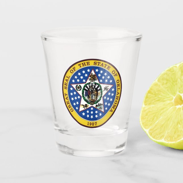 Oklahoma Staat Siegel Schnapsglas (Vorderseite)