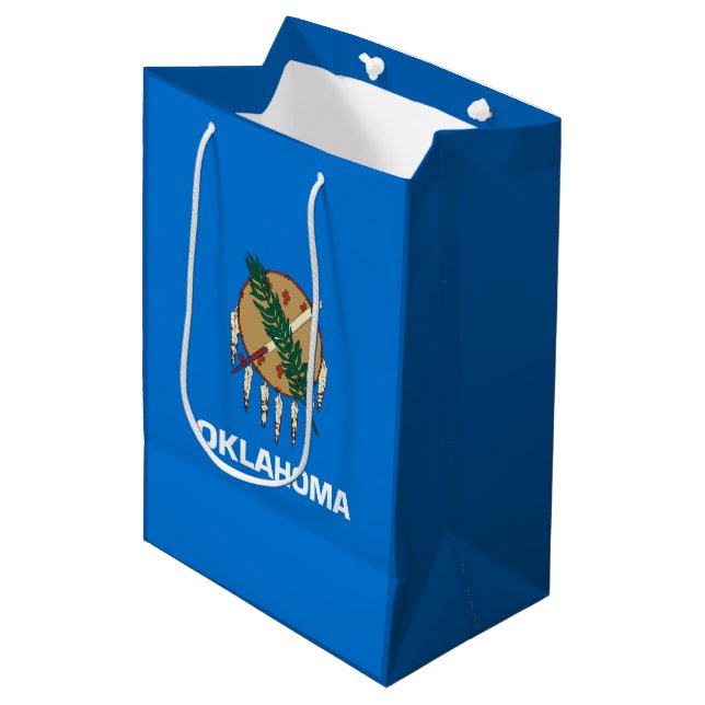 Oklahoma-Staats-Flaggen-Entwurfs-Dekor Mittlere Geschenktüte (Vorderseite Schrägansicht)