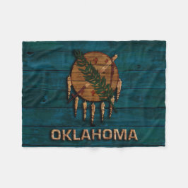 Oklahoma-Staats-Flaggen-Vintages Holz geschnitzt Fleecedecke