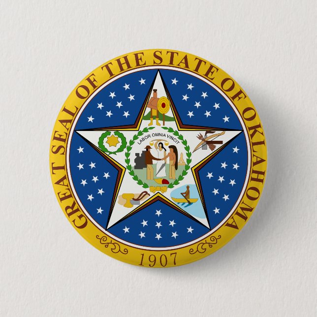 Oklahoma-Staats-Siegel Button (Vorderseite)
