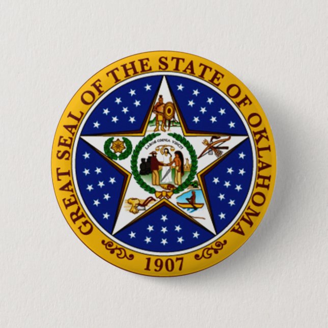 Oklahoma-Staats-Siegel Button (Vorderseite)