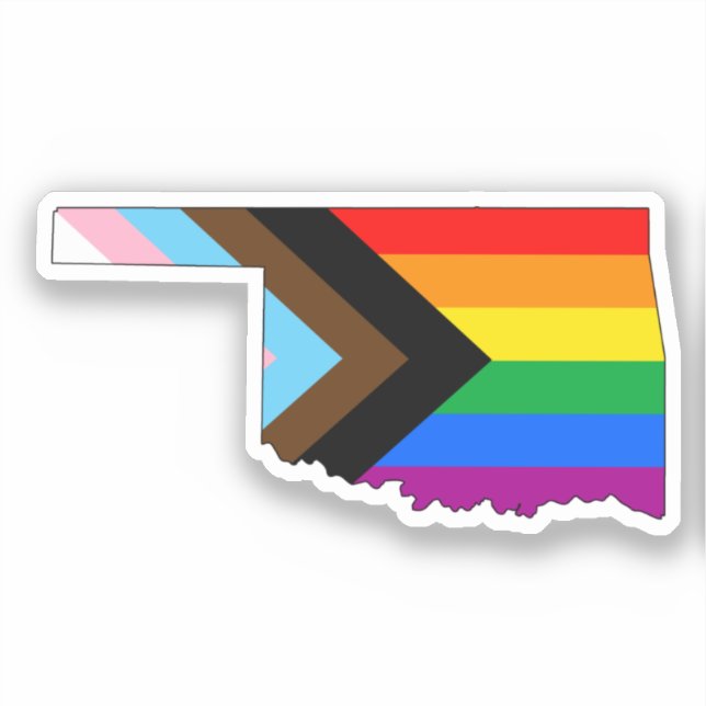Oklahoma Staatsstolz LGBTQ Progress Prix Aufkleber (Vorderseite)