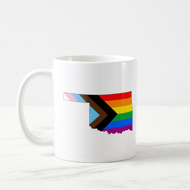 Oklahoma Staatsstolz LGBTQ Progress Prix Kaffeetasse (Links)