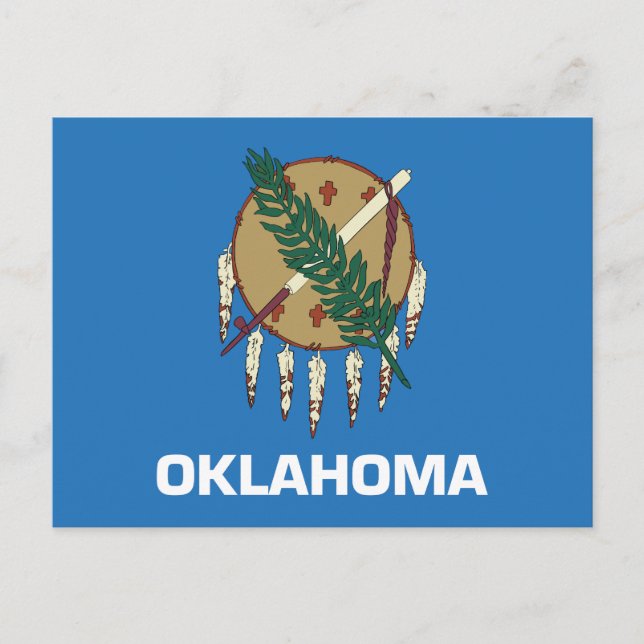 Oklahoma State Flag Osage Shield Peace Pipe Postkarte (Vorderseite)