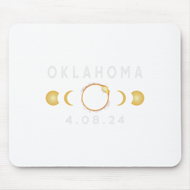 Oklahoma Total Solar Eclipse April 8 2024 Solar EC Mousepad (Vorne)
