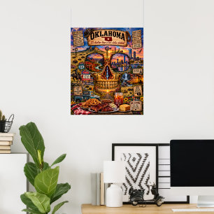 Oklahoma-Totenkopf-Kunstprint State of Mind Poster