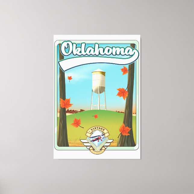 Oklahoma Travel Poster Leinwanddruck (Vorderseite)