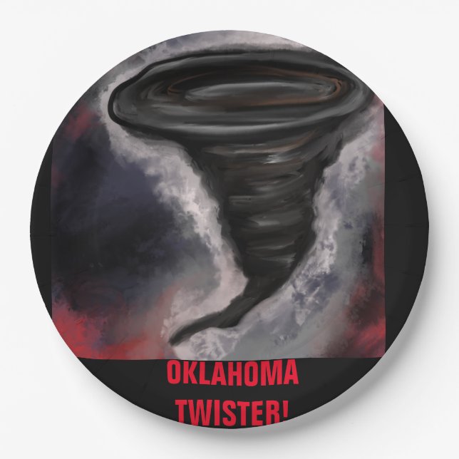 OKLAHOMA TWISTER PAPPTELLER (Vorderseite)