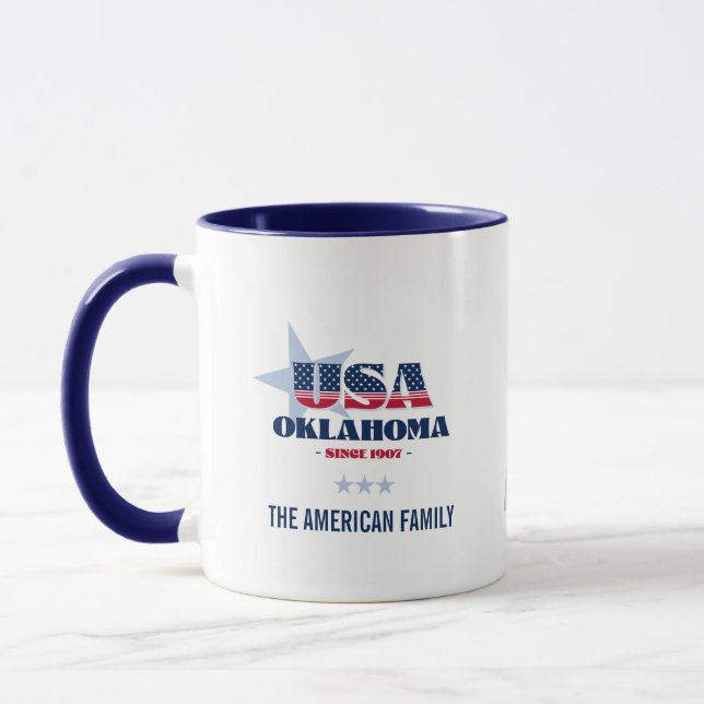 Oklahoma USA 1907 Personalisiert Tasse (Links)