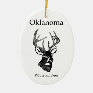 Oklahoma USA (Weißwedelhirsch) Keramik Ornament
