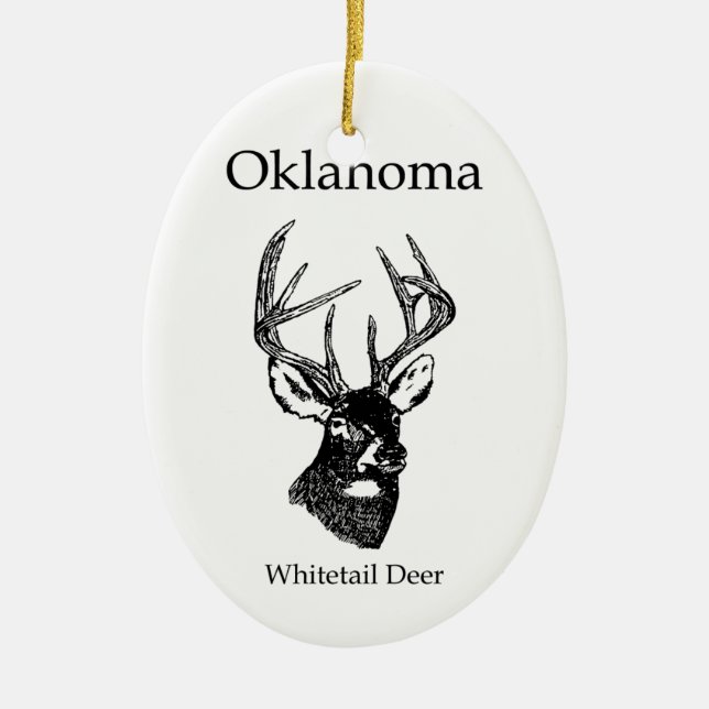 Oklahoma USA (Weißwedelhirsch) Keramik Ornament (Vorne)