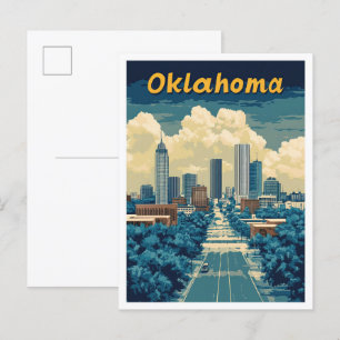 Oklahoma Vereinigte Staaten Vintage Reiseillustrat Postkarte
