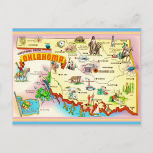 Oklahoma Vintage-Karte Postkarte