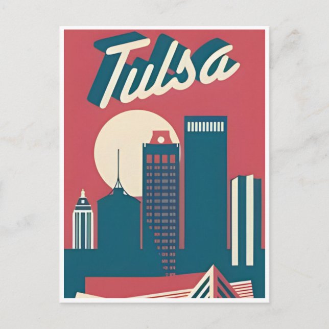 Oklahoma Vintage Travel america tulsa Postkarte (Vorderseite)