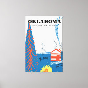 Oklahoma Vintages Reiseplakat. Leinwanddruck