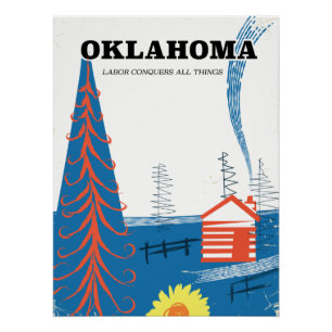 Oklahoma Vintages Reiseplakat. Poster