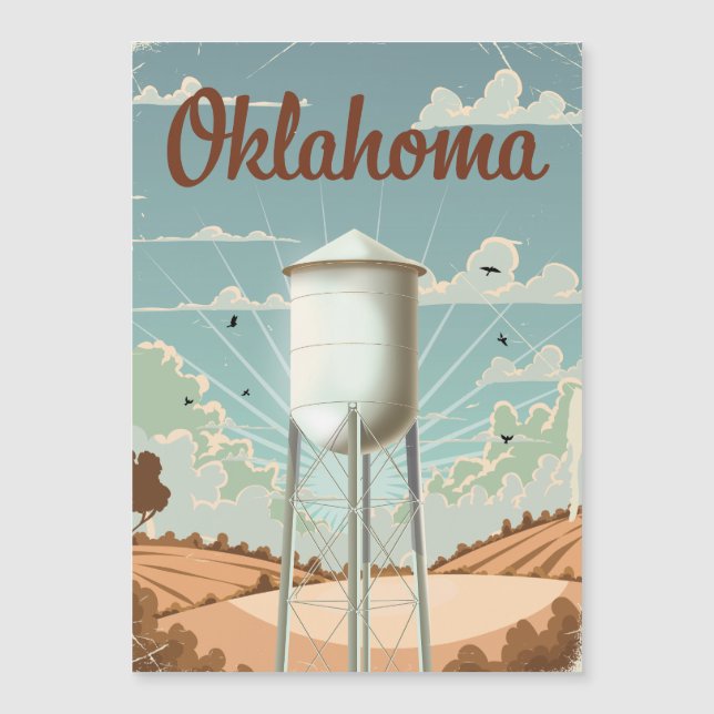 Oklahoma Wasserturm Magnetkarte (Vorderseite)