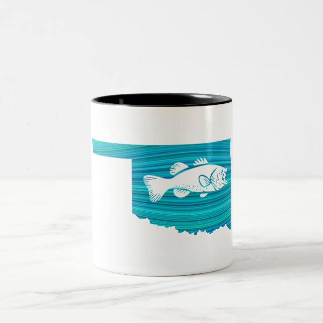 Oklahoma Wave Fishing Zweifarbige Tasse (Mittel)