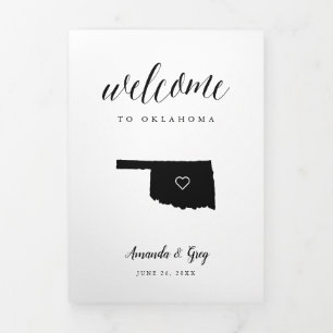 Oklahoma Wedding Welcome Letter & Itinerary Dreifach-gefaltete Programmkarte