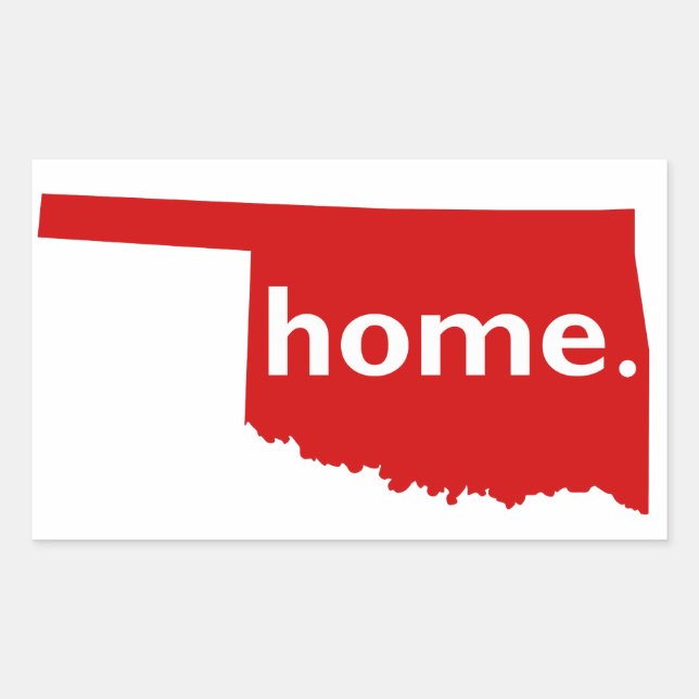 Oklahoma Zuhause Rechteckiger Aufkleber (Vorderseite)
