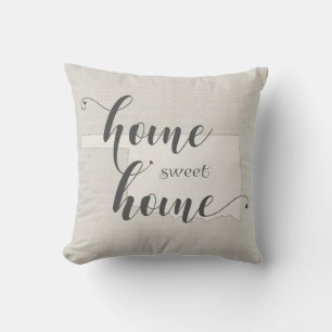 Oklahoma - Zuhause Sweet Zuhause burlap look Kissen