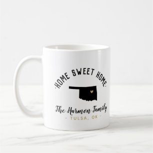 Oklahoma Zuhause Sweet Zuhause Family Monogram Tas Kaffeetasse