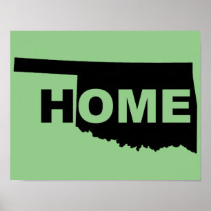 Oklahoma Zuhause Weg Vom Staat Plakat Schild