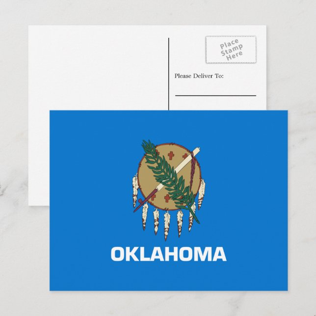 Oklahoman-Flagge, Flagge von Oklahoma Postkarte (Vorne/Hinten)