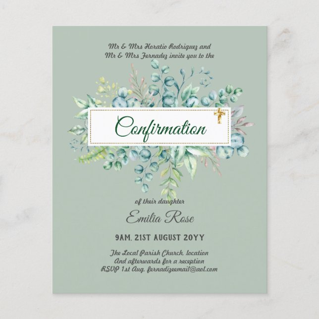 Öko-BESTÄTIGUNG einladen Moderne, doppelseitig Flyer (Vorne)