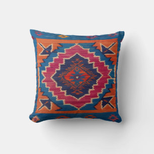Öko-bewusstes Blau Kilim Kissen: Nachhaltig Kissen
