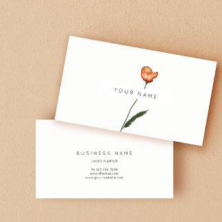 Öko Botanic Poppy Seed Green Rose Blume Visitenkarte
