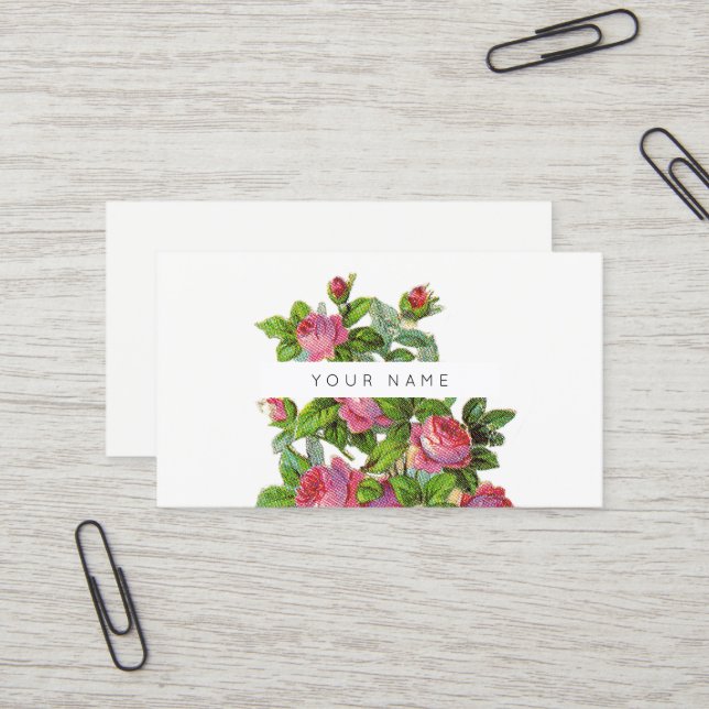 Öko Botanische Grünpflanzen Grüne Rose Blume Visitenkarte (Vorderseite/Rückseite Beispiel)