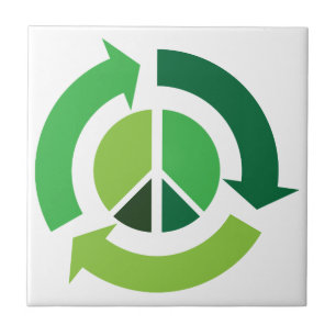 Öko, das Friedenssymbol - Ökologie recycelt Fliese