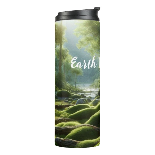 Öko-Earth-Lebendes Grünmoos Thermosbecher (Nach links gedreht)
