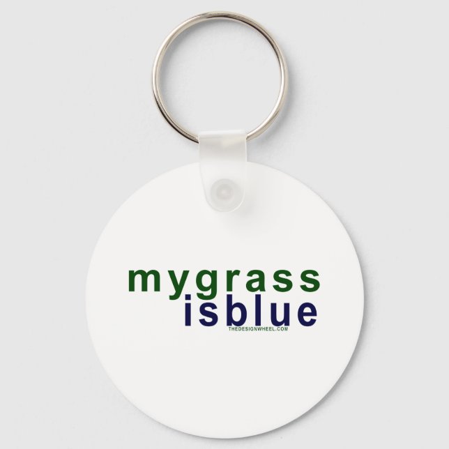 Öko freundlich ist mein Gras blau Schlüsselanhänger (Vorderseite)