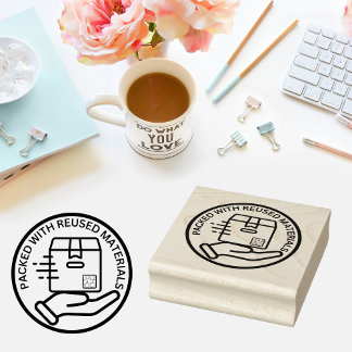 ÖKO-freundlich verpackt mit REUSED-MATERIALIEN Gummistempel