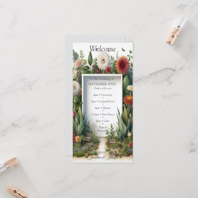 Öko-freundliche Gärten und Gebäude im Einklang (Vorderseite/Rückseite Beispiel)