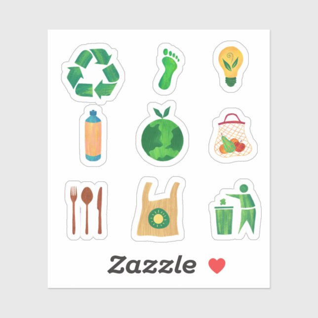 Öko-freundliche Stickers Aufkleber (Blatt)