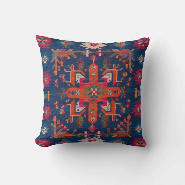 Öko Friendly Blue Kilim Pillows: Nachhaltig Kissen (Vorderseite)