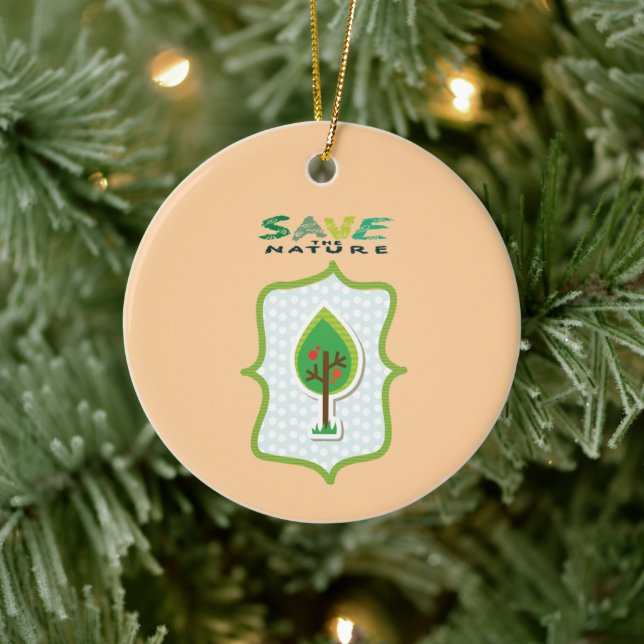 Öko Friendly Evergreen Design Keramik Ornament (Baum)