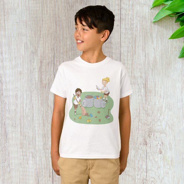 Öko Friendly Kids Cleaning Campingplatz Recycelnd T-Shirt (Von Creator hochgeladen)
