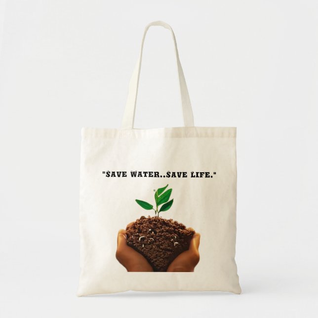 Öko Friendly Shopping Bag: Wasser Gerettet, Leben  Tragetasche (Vorne)