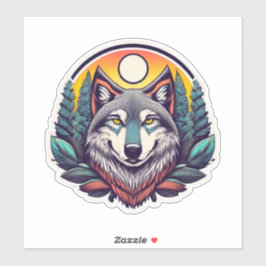 Öko Friendly Wolf Stickers for Earth Advocates Aufkleber