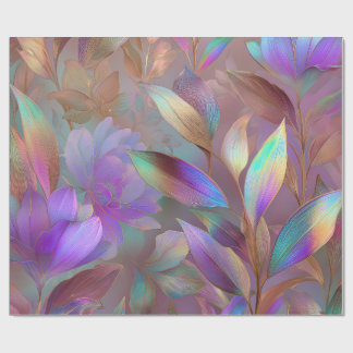 Öko-Futurismus Biolumineszente Tropische Blumen Geschenkpapier