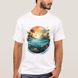 Öko Globe Artwork: Natur und Ozean T-Shirt