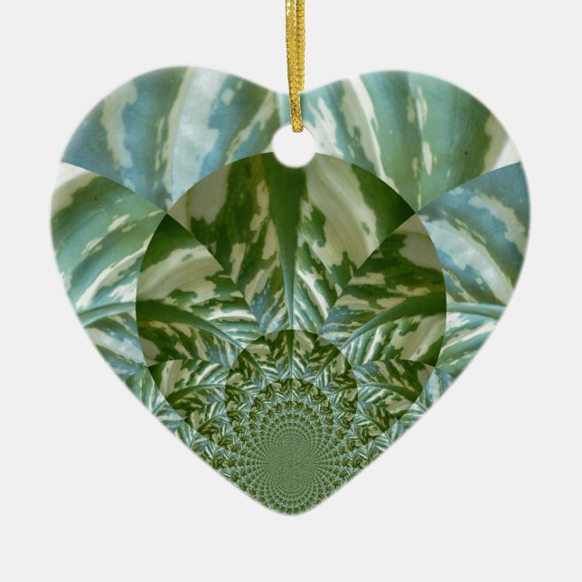 Öko Green Camouflage Kaleidoskop Art Print Design Keramik Ornament (Vorne)