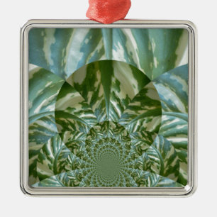 Öko Green Camouflage Kaleidoskop Art Print Design Silbernes Ornament